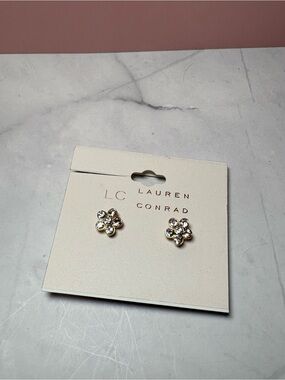 LC Lauren Conrad Gold-tone Flower Stud Earrings
